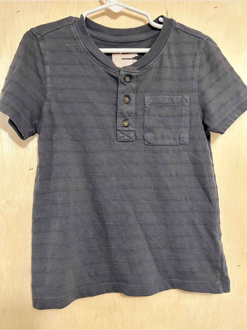 Cat & Jack Slate Blue Short-Sleeve Henley Pocket Tee